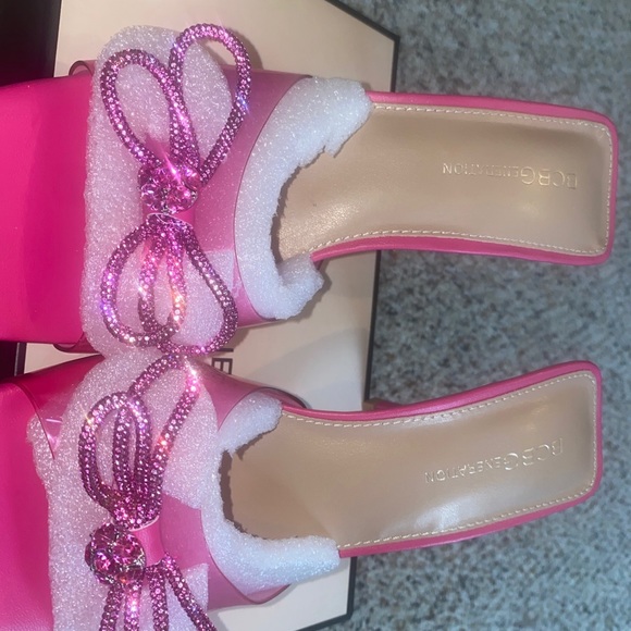 PINK BCBG HEELS MAN MADE UPPER PASSION PINK MISTANY SIZE 8.5 - Picture 8 of 11